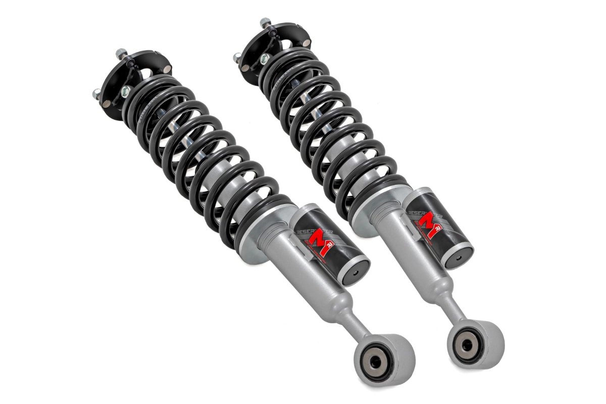 Toyota Tundra Coilover Suspension Kit - Front - Rough Country - M1R Adjustable Height - Silver - '22-'26